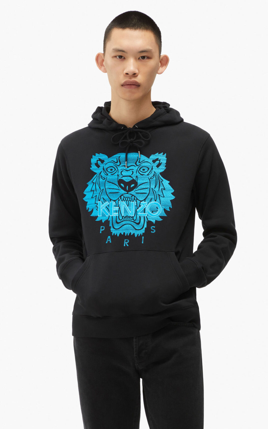 Sweat A Capuche Kenzo Tiger Homme Noir | OINH-13298